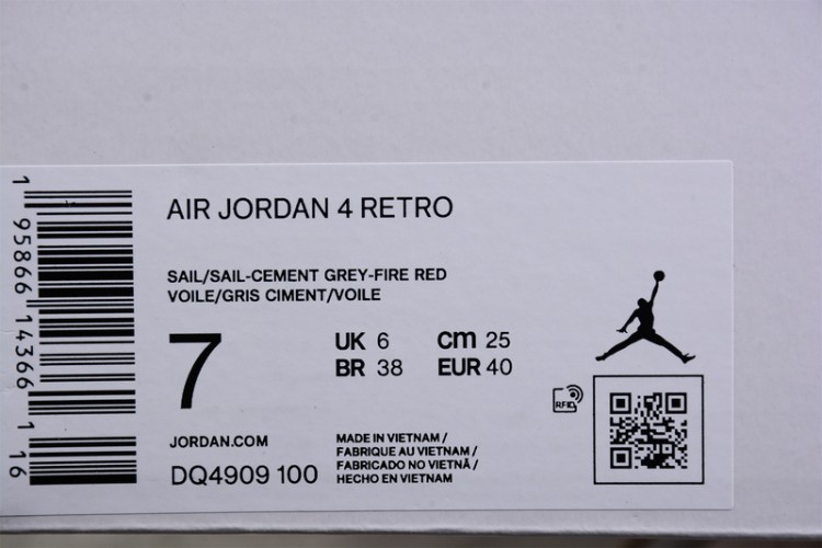  Nike Air Jordan 4 Retro Canvas DQ4909-100