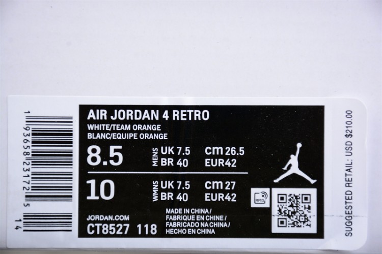  Nike Air Jordan 4 Red Metallic CT8527-118