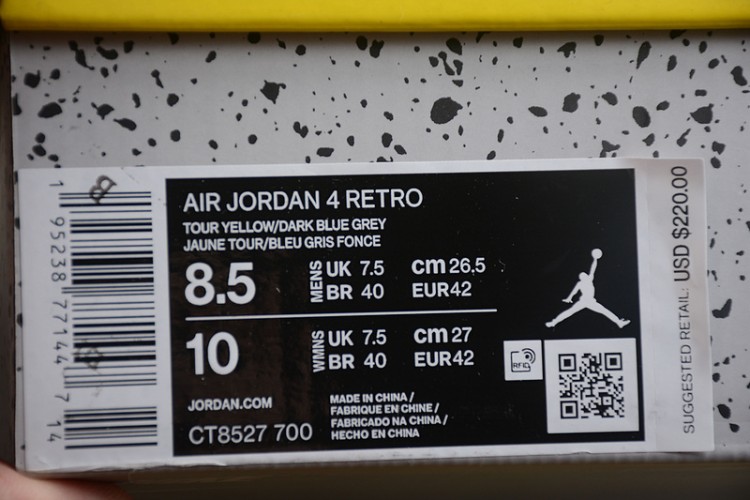  Nike Air Jordan 4 Retro Lightning CT8527-700