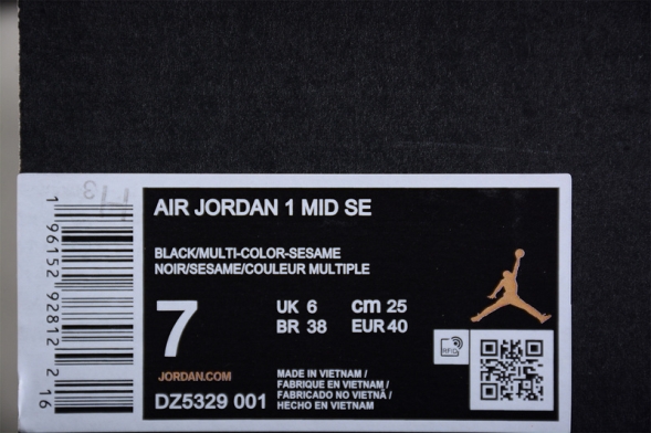 Nike Air Jordan 1 MidTartan Swoosh DZ5329-001 