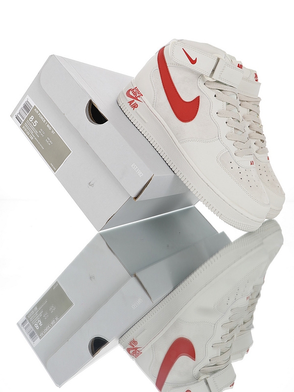 Nike Air Force 1 Mid '07 “Rice white Red”