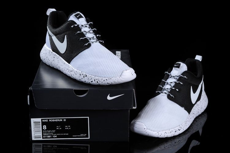 Nike Roshe Run ID  Black/White Черно белые