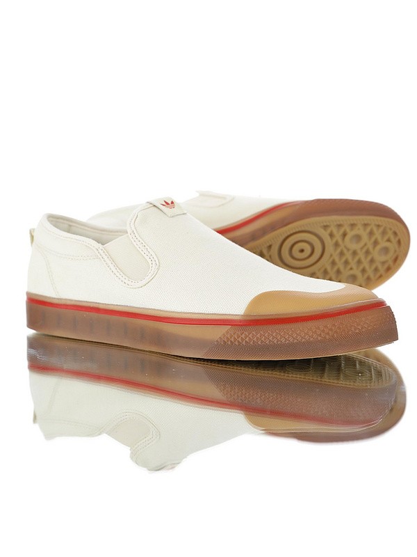 Adidas Nizza Blanc Bordeaux Slip-On