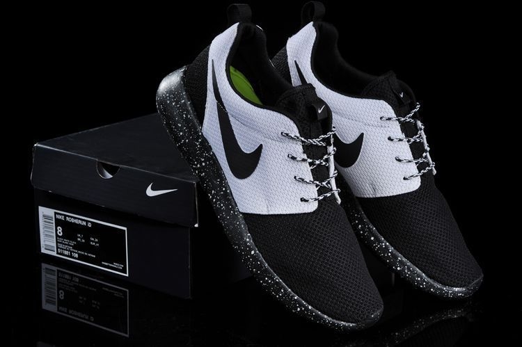 Nike Roshe Run ID  Black/White Черно белые