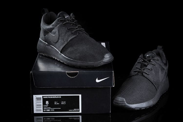 Nike Roshe Run ID  Black/Black Полностью черные