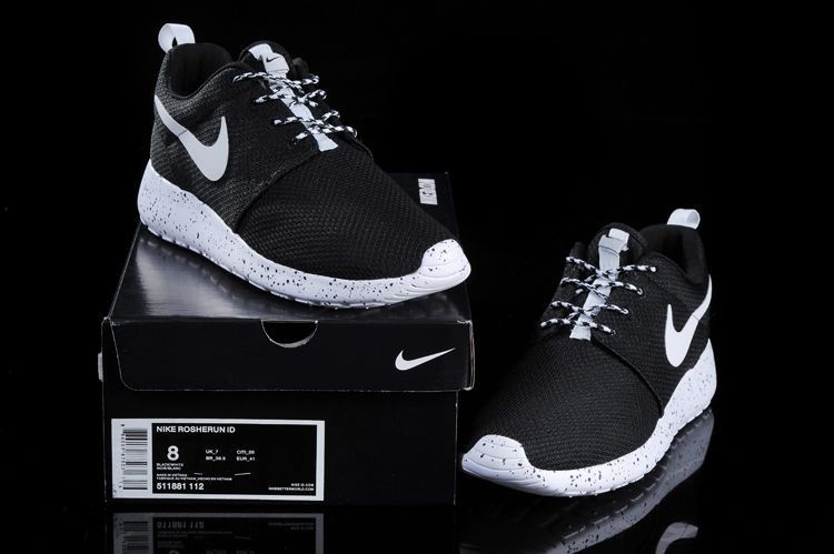 Nike Roshe Run ID  Black/White Черно белые