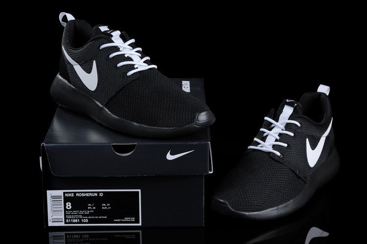 Nike Roshe Run ID  Black/White Черно белые