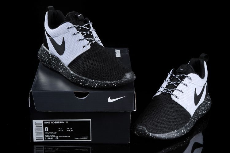 Nike Roshe Run ID  Black/White Черно белые