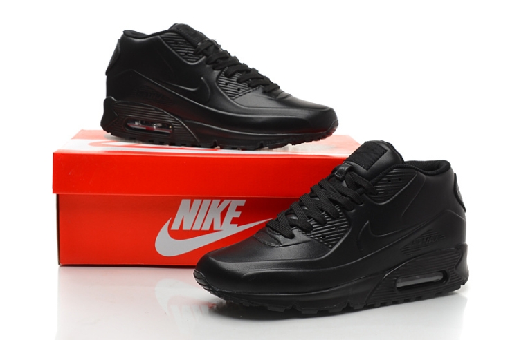 Купить Nike Air Max 90 Leather Кожаные высоки для зимы зимние