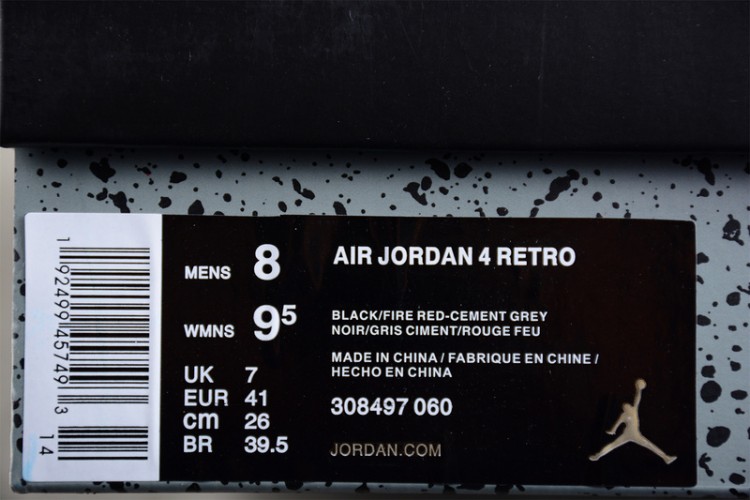  Nike Air Jordan 4 Bred 308497-060