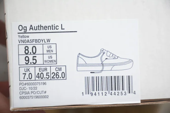 Vans Authentic VN0A5FBDYLW 
