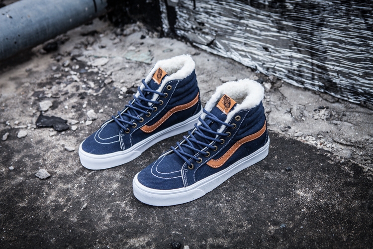 Blue vans old skool high top deals