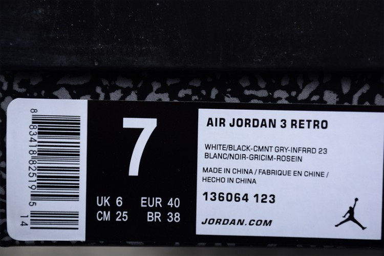 ​Nike Air Jordan 3 Retro Infrared 23 136064-123