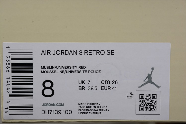 ​Nike Air Jordan 3 Muslin DH7139-100