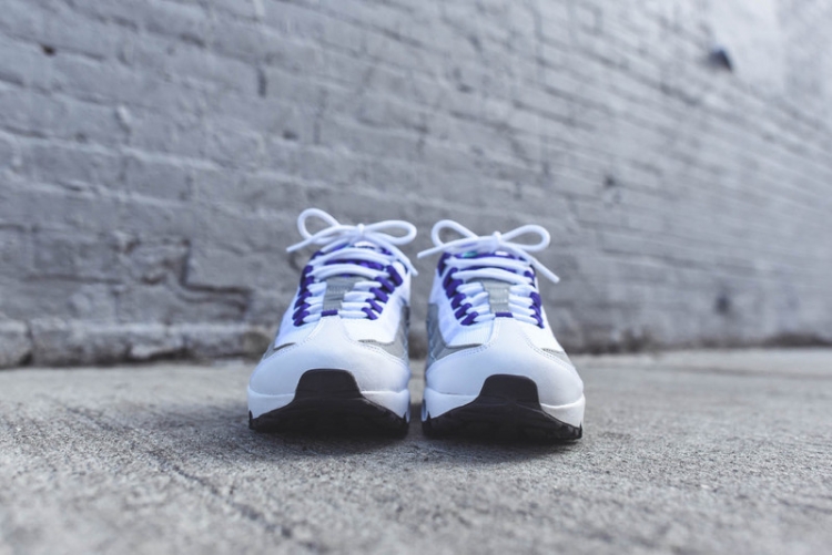 Nike air max 95 White-Court Purple-Emerald Green-Wolf Grey