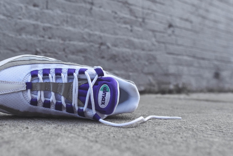 Nike air max 95 White-Court Purple-Emerald Green-Wolf Grey