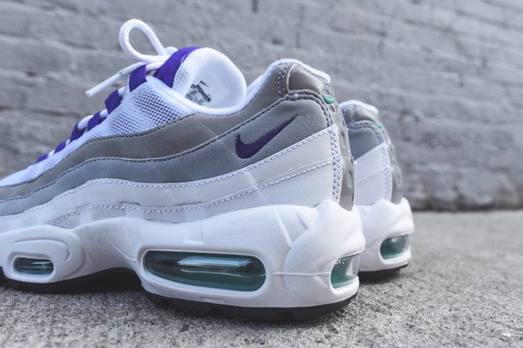 Nike air max 95 White-Court Purple-Emerald Green-Wolf Grey