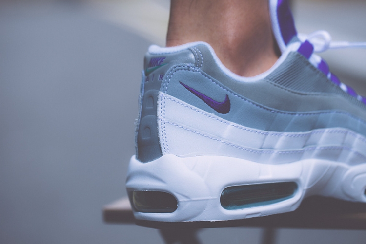 Nike air max 95 White-Court Purple-Emerald Green-Wolf Grey