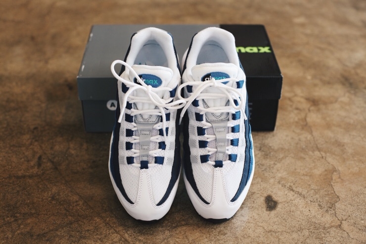 Nike air max 95 OG White French Blue Lake Blue New Green AllSTARSHOE.RU