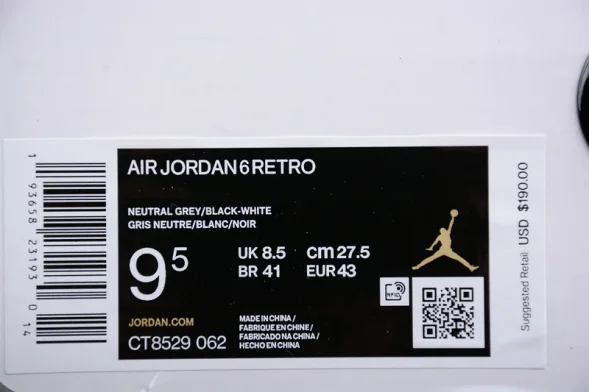 Nike Air Jordan 6 Hare CT8529-062 