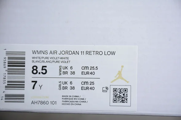 Nike Air Jordan 11 Retro Low Pure Violet AH7860-101 